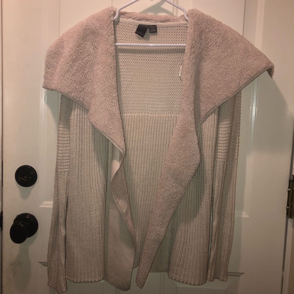 Open front fur sweater